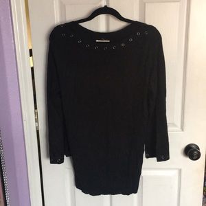 Extra long black sweater